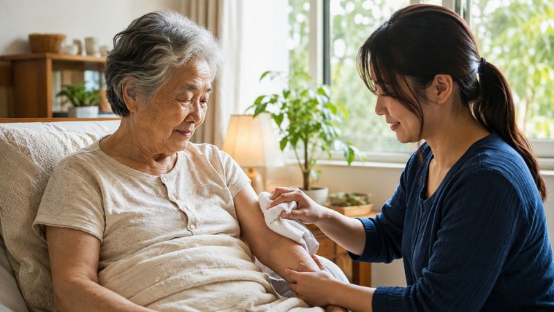 Chăm sóc da người cao tuổi nhẹ nhàng tại nhà