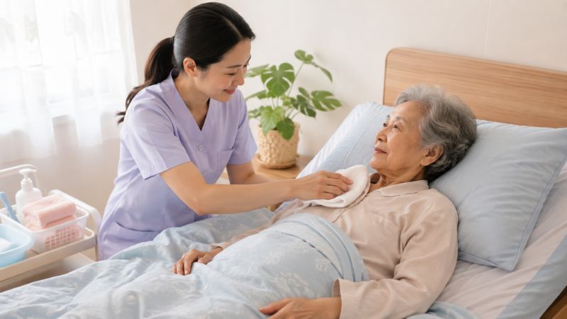 Tắm khô cho người bệnh tại giường